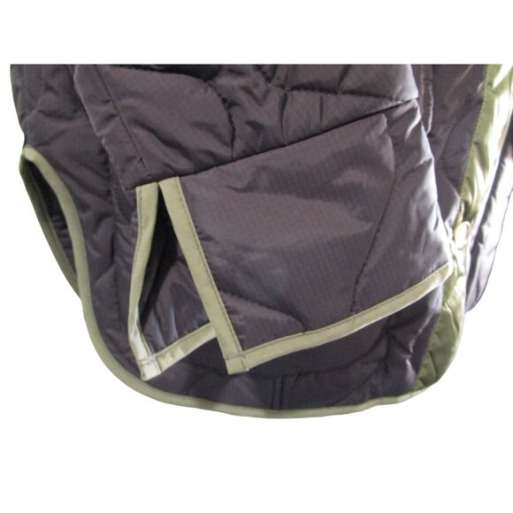 Aaron Amber Small Quilted Nylon Jacket Black Green Button Front NY Co New - Picture 7 of 16